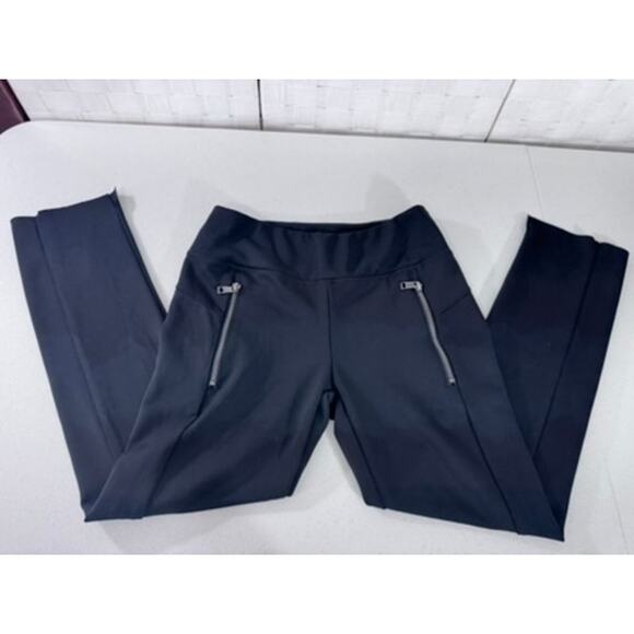 "Te Verde" Black ,Stretch Pants, Warm, Zipper, Gym, Yoga, Comfy, Workout Pants - Picture 1 of 5